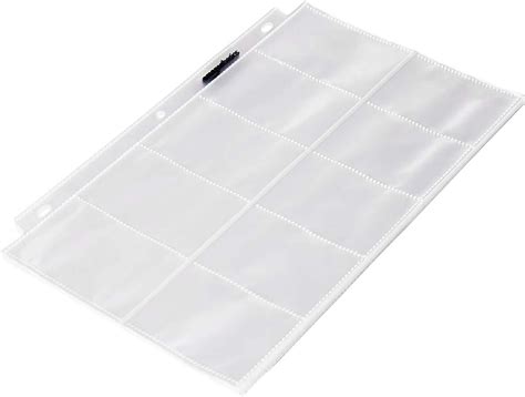 plastic sheet that holds 12 business cards per side|Amazon.com: Business Card Holder Sheets.